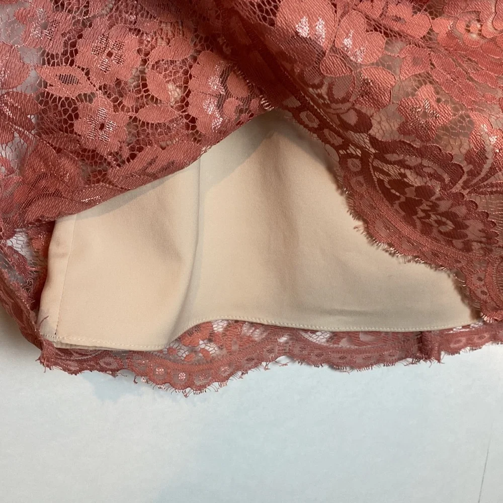Anthropologie BHLDN Hitherto Pink Lace Overlay Dress Size 2 - Picture 7 of 13